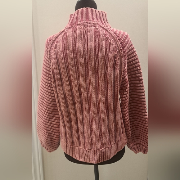 Free People 100% Cotton Cable Knit Sweater – Pink - Picture 2 of 3